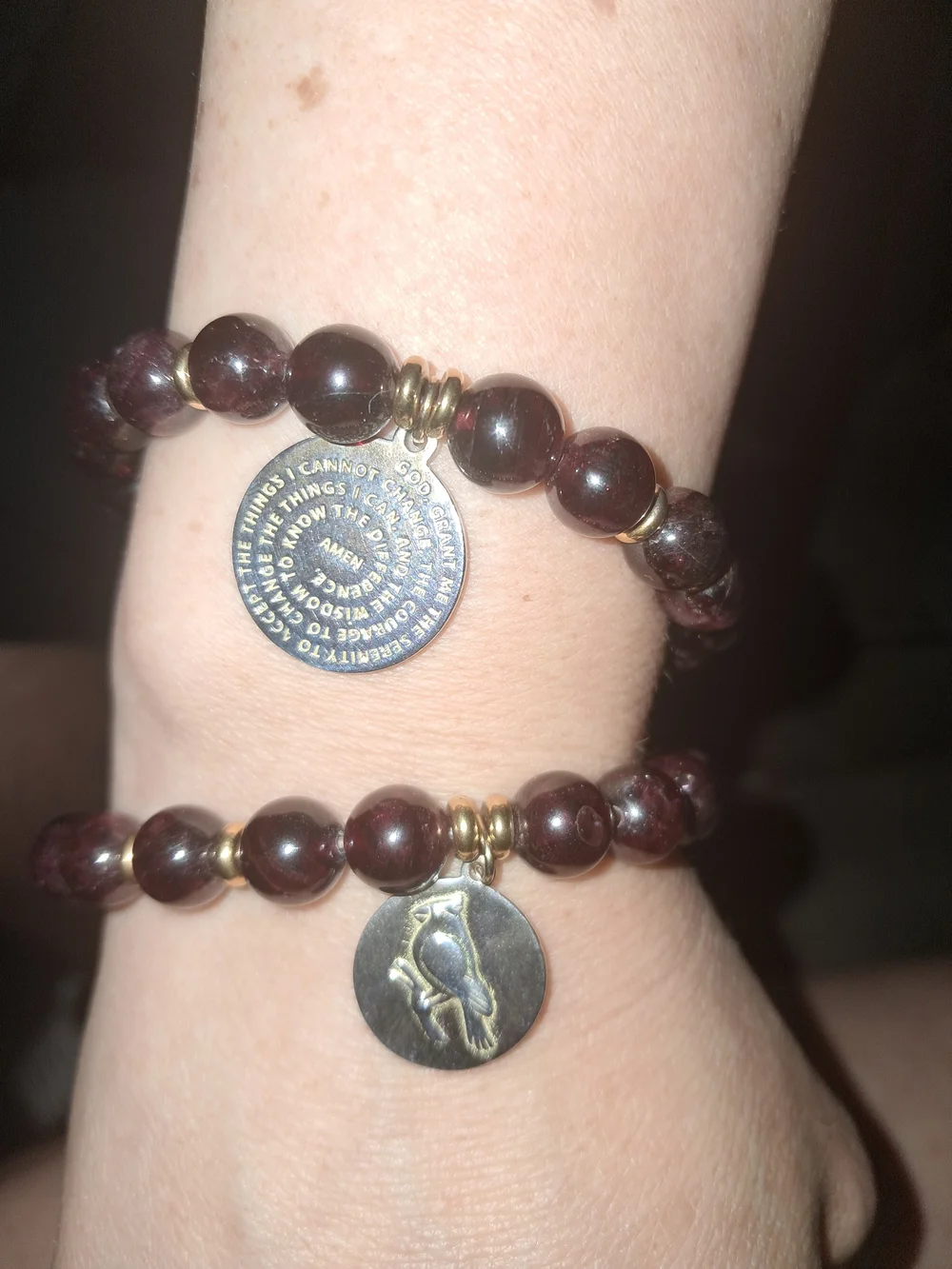 T. Jazelle 2-Pc Garnet Stack - Serenity Prayer & Cardinal